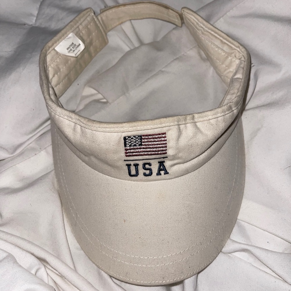 VINTAGE Adjustable Beige USA Visor